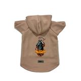 monopetz Kapişonlu Polar Sweatshirt Köpek ve Kedi Kıyafeti & Elbisesi Bej Happy Halloween Azrail S