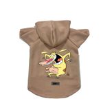 monopetz Kapişonlu Polar Sweatshirt Köpek ve Kedi Kıyafeti & Elbisesi Bej İnek S