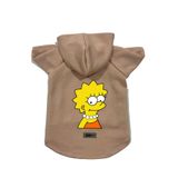 monopetz Kapişonlu Polar Sweatshirt Köpek ve Kedi Kıyafeti & Elbisesi Bej Lisa Simpson M