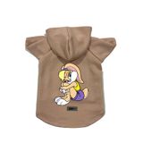 monopetz Kapişonlu Polar Sweatshirt Köpek ve Kedi Kıyafeti & Elbisesi Bej Lola XL