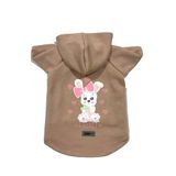 monopetz Kapişonlu Polar Sweatshirt Köpek ve Kedi Kıyafeti & Elbisesi Bej Rabbit L