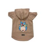 monopetz Kapişonlu Polar Sweatshirt Köpek ve Kedi Kıyafeti & Elbisesi Bej Rick and Morty 2 M