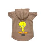monopetz Kapişonlu Polar Sweatshirt Köpek Ve Kedi Kıyafeti & Elbisesi Bej Yeni Tweety M