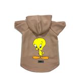 monopetz Kapişonlu Polar Sweatshirt Köpek Ve Kedi Kıyafeti & Elbisesi Bej Yeni Tweety XL