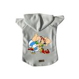 monopetz Kapişonlu Polar Sweatshirt Köpek ve Kedi Kıyafeti & Elbisesi Beyaz Astrix Obelix M
