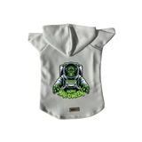 monopetz Kapişonlu Polar Sweatshirt Köpek Ve Kedi Kıyafeti & Elbisesi Beyaz Astronot Frankenstein L