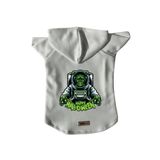 monopetz Kapişonlu Polar Sweatshirt Köpek Ve Kedi Kıyafeti & Elbisesi Beyaz Astronot Frankenstein XS