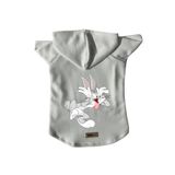 monopetz Kapişonlu Polar Sweatshirt Köpek ve Kedi Kıyafeti & Elbisesi - Beyaz Bugs Bunny L Beden