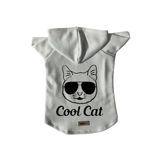 monopetz Kapişonlu Polar Sweatshirt Köpek ve Kedi Kıyafeti & Elbisesi Beyaz Cool cat S