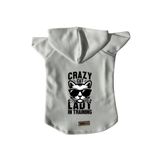 monopetz Kapişonlu Polar Sweatshirt Köpek ve Kedi Kıyafeti & Elbisesi - Beyaz Crazy Cat S Beden