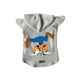 monopetz Kapişonlu Polar Sweatshirt Köpek ve Kedi Kıyafeti & Elbisesi Beyaz Goofy XL