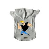 monopetz Kapişonlu Polar Sweatshirt Köpek Ve Kedi Kıyafeti & Elbisesi Beyaz Johny Bravo XS