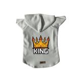 monopetz Kapişonlu Polar Sweatshirt Köpek ve Kedi Kıyafeti & Elbisesi - Beyaz King L Beden
