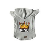 monopetz Kapişonlu Polar Sweatshirt Köpek ve Kedi Kıyafeti & Elbisesi - Beyaz King XS Beden