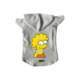 monopetz Kapişonlu Polar Sweatshirt Köpek ve Kedi Kıyafeti & Elbisesi Beyaz Lisa Simpson M