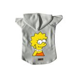 monopetz Kapişonlu Polar Sweatshirt Köpek ve Kedi Kıyafeti & Elbisesi Beyaz Lisa Simpson XS