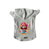 monopetz Kapişonlu Polar Sweatshirt Köpek Ve Kedi Kıyafeti & Elbisesi Beyaz Mario XL