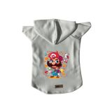 monopetz Kapişonlu Polar Sweatshirt Köpek Ve Kedi Kıyafeti & Elbisesi Beyaz Mario XS