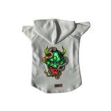monopetz Kapişonlu Polar Sweatshirt Köpek ve Kedi Kıyafeti & Elbisesi Beyaz Master Of The Snake S