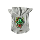 monopetz Kapişonlu Polar Sweatshirt Köpek ve Kedi Kıyafeti & Elbisesi Beyaz Master Of The Snake XL