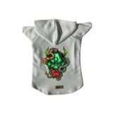 monopetz Kapişonlu Polar Sweatshirt Köpek ve Kedi Kıyafeti & Elbisesi Beyaz Master Of The Snake XS