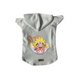 monopetz Kapişonlu Polar Sweatshirt Köpek ve Kedi Kıyafeti & Elbisesi Beyaz Naruto L