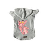 monopetz Kapişonlu Polar Sweatshirt Köpek Ve Kedi Kıyafeti & Elbisesi Beyaz Pembe Panter L