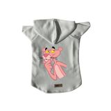 monopetz Kapişonlu Polar Sweatshirt Köpek Ve Kedi Kıyafeti & Elbisesi Beyaz Pembe Panter M