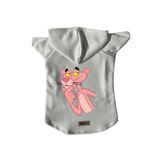 monopetz Kapişonlu Polar Sweatshirt Köpek Ve Kedi Kıyafeti & Elbisesi Beyaz Pembe Panter S