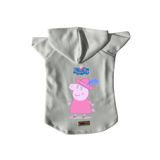 monopetz Kapişonlu Polar Sweatshirt Köpek ve Kedi Kıyafeti & Elbisesi Beyaz Peppa Pig M