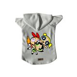 monopetz Kapişonlu Polar Sweatshirt Köpek Ve Kedi Kıyafeti & Elbisesi Beyaz Power Puff Girls S