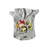 monopetz Kapişonlu Polar Sweatshirt Köpek Ve Kedi Kıyafeti & Elbisesi Beyaz Power Puff Girls XS