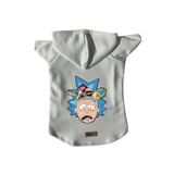 monopetz Kapişonlu Polar Sweatshirt Köpek ve Kedi Kıyafeti & Elbisesi Beyaz Rick and Morty 2 XS