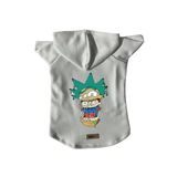 monopetz Kapişonlu Polar Sweatshirt Köpek Ve Kedi Kıyafeti & Elbisesi Beyaz Rick And Morty XS