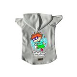 monopetz Kapişonlu Polar Sweatshirt Köpek ve Kedi Kıyafeti & Elbisesi Beyaz Rugrats Carlitos XL