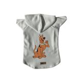 monopetz Kapişonlu Polar Sweatshirt Köpek ve Kedi Kıyafeti & Elbisesi - Beyaz Scooby Doo L Beden