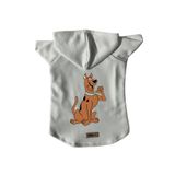 monopetz Kapişonlu Polar Sweatshirt Köpek ve Kedi Kıyafeti & Elbisesi - Beyaz Scooby Doo XL Beden