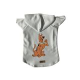 monopetz Kapişonlu Polar Sweatshirt Köpek ve Kedi Kıyafeti & Elbisesi - Beyaz Scooby Doo XS Beden