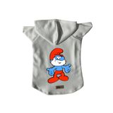 monopetz Kapişonlu Polar Sweatshirt Köpek ve Kedi Kıyafeti & Elbisesi - Beyaz Şirin Baba L Beden