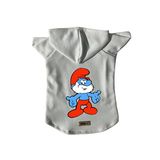 monopetz Kapişonlu Polar Sweatshirt Köpek ve Kedi Kıyafeti & Elbisesi - Beyaz Şirin Baba M Beden