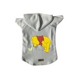 monopetz Kapişonlu Polar Sweatshirt Köpek ve Kedi Kıyafeti & Elbisesi Beyaz Winnie The Pooh M