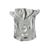 monopetz Kapişonlu Polar Sweatshirt Köpek ve Kedi Kıyafeti & Elbisesi Beyaz Yeni Bugs Bunny S