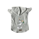 monopetz Kapişonlu Polar Sweatshirt Köpek ve Kedi Kıyafeti & Elbisesi Beyaz Yeni Bugs Bunny XS
