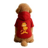 monopetz Kapişonlu Polar Sweatshirt Köpek Ve Kedi Kıyafeti & Elbisesi Garfield Kırmızı L