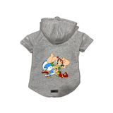 monopetz Kapişonlu Polar Sweatshirt Köpek ve Kedi Kıyafeti & Elbisesi Gri Astrix Obelix L