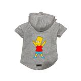 monopetz Kapişonlu Polar Sweatshirt Köpek ve Kedi Kıyafeti & Elbisesi Gri Bart Simpson XS