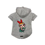 monopetz Kapişonlu Polar Sweatshirt Köpek ve Kedi Kıyafeti & Elbisesi Gri Blossom S