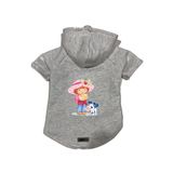 monopetz Kapişonlu Polar Sweatshirt Köpek ve Kedi Kıyafeti & Elbisesi Gri Çilek Kız XS