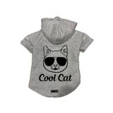 monopetz Kapişonlu Polar Sweatshirt Köpek ve Kedi Kıyafeti & Elbisesi Gri Cool cat S