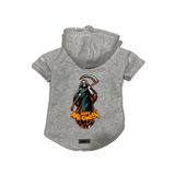 monopetz Kapişonlu Polar Sweatshirt Köpek ve Kedi Kıyafeti & Elbisesi Gri Happy Halloween Azrail L